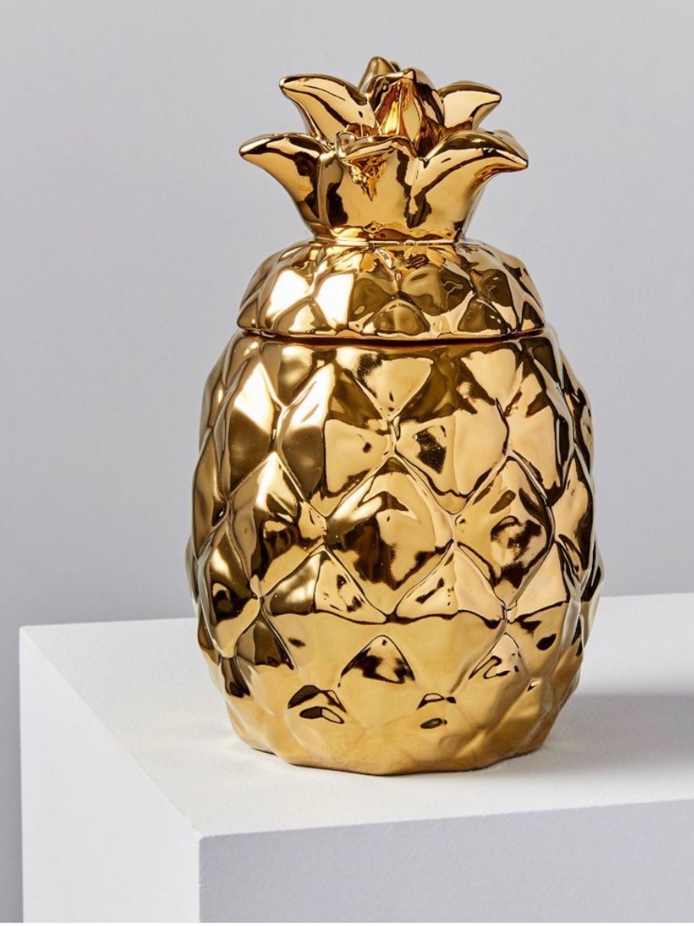 West Elm Metallic Gold Pineapple Accent Jar